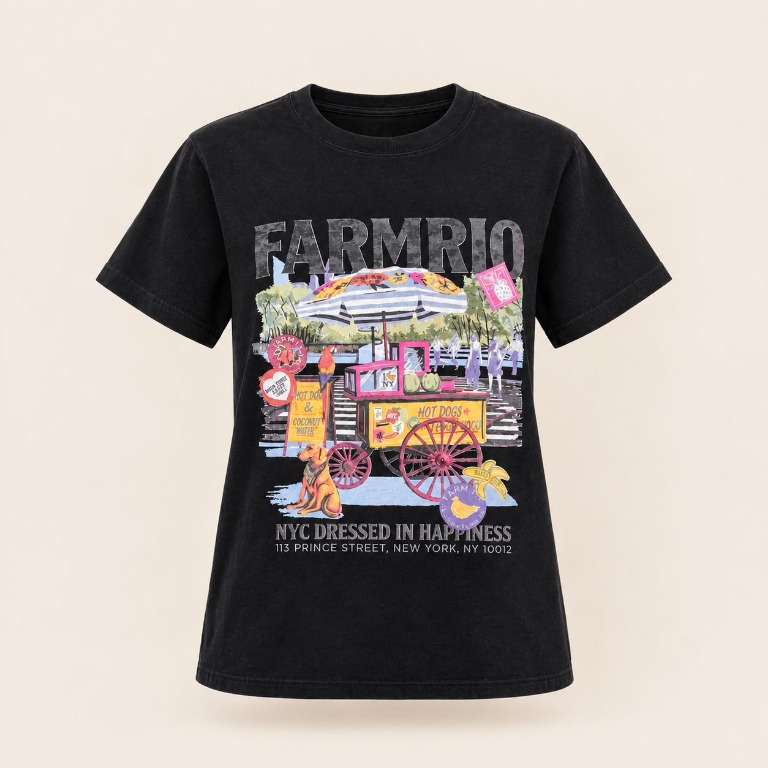 Camiseta preta estampada