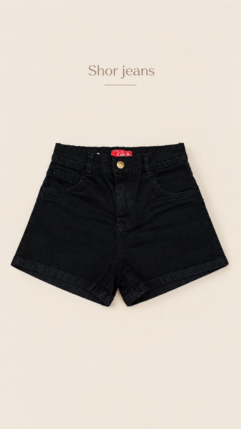 Short jeans preto